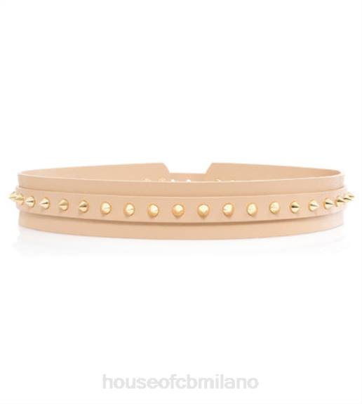 Accessori esso House of CB cintura in vita con borchie marrone chiaro moneymaker X44T1258