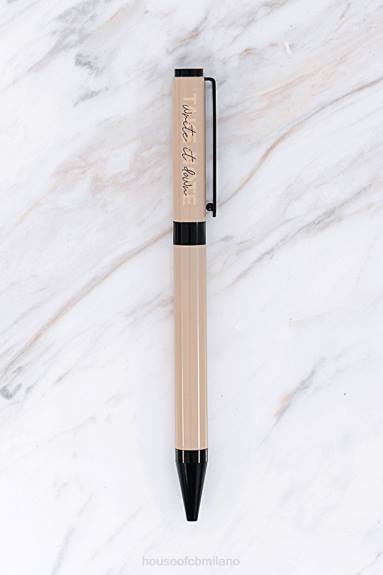 i regali esso House of CB Penna a sfera Hocb nera e beige X44T1330
