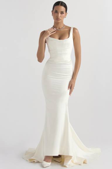 matrimoni esso House of CB Abito da sposa Emilie a sirena in raso bianco sporco X44T1141