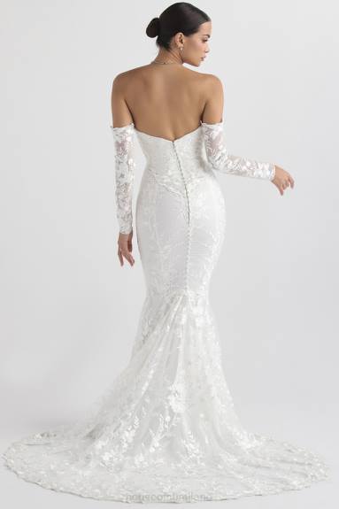 matrimoni esso House of CB Abito da sposa Isabelle in pizzo bianco a maniche lunghe X44T1139