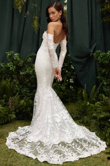 matrimoni esso House of CB Abito da sposa Isabelle in pizzo bianco a maniche lunghe X44T1139