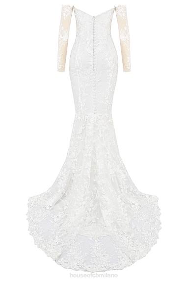 matrimoni esso House of CB Abito da sposa Isabelle in pizzo bianco a maniche lunghe X44T1139