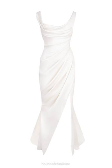 matrimoni esso House of CB Abito da sposa con corsetto drappeggiato color avorio di Delphine - edizione limitata X44T1154