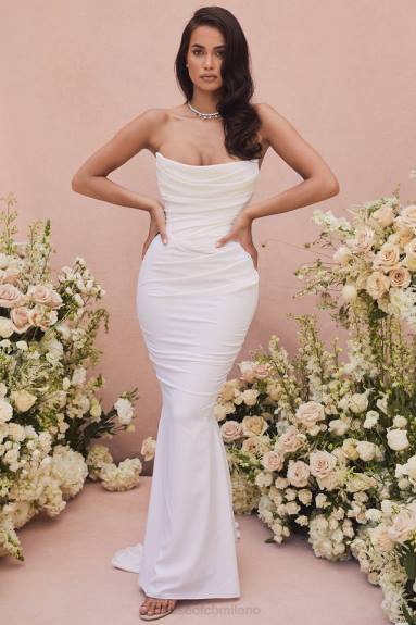 matrimoni esso House of CB Abito da sposa senza spalline drappeggiato color avorio di Esmee - edizione limitata X44T1155