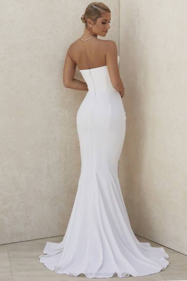 matrimoni esso House of CB Abito da sposa senza spalline drappeggiato color avorio di Esmee - edizione limitata X44T1155