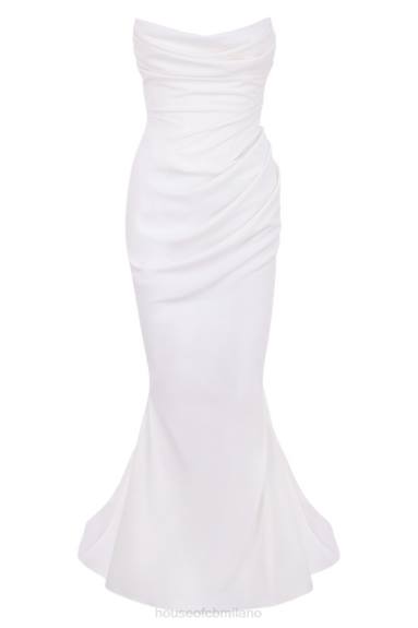 matrimoni esso House of CB Abito da sposa senza spalline drappeggiato color avorio di Esmee - edizione limitata X44T1155