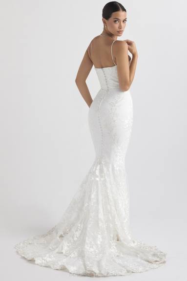 matrimoni esso House of CB abito da sposa in pizzo bianco solene X44T1142