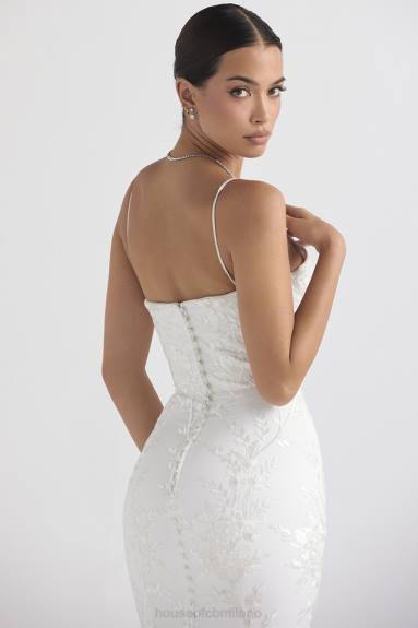 matrimoni esso House of CB abito da sposa in pizzo bianco solene X44T1142