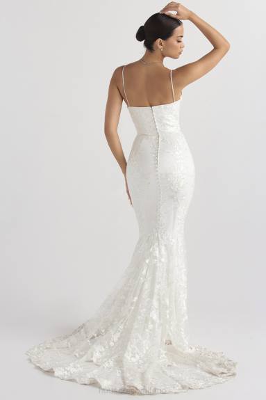 matrimoni esso House of CB abito da sposa in pizzo bianco solene X44T1142