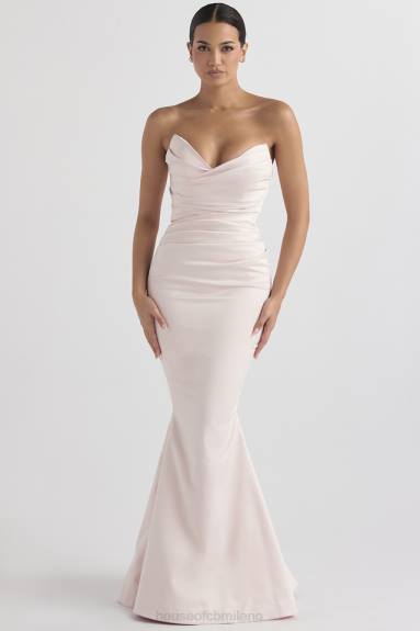 matrimoni esso House of CB abito senza spalline in raso blush fleur X44T1146