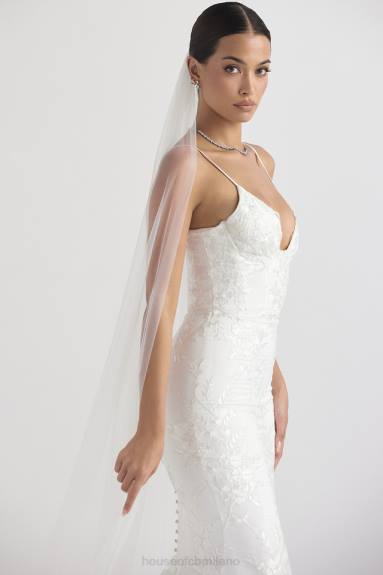 matrimoni esso House of CB velo di tulle morbido ultra lungo bianco leone X44T1145