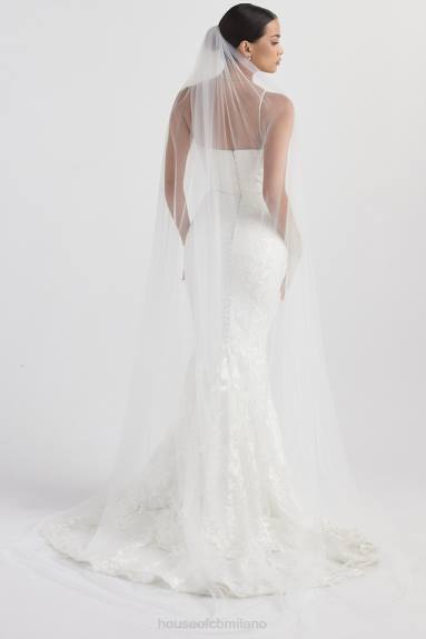 matrimoni esso House of CB velo di tulle morbido ultra lungo bianco leone X44T1145
