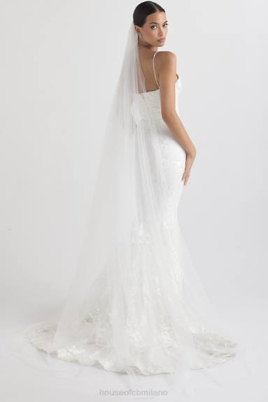matrimoni esso House of CB velo di tulle morbido ultra lungo bianco leone X44T1145