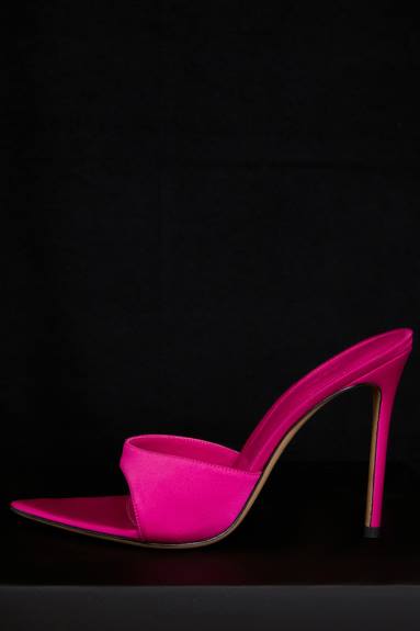 scarpe esso House of CB bellissimi zoccoli rosa a punta con tacco alto X44T1073