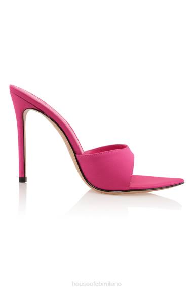 scarpe esso House of CB bellissimi zoccoli rosa a punta con tacco alto X44T1073