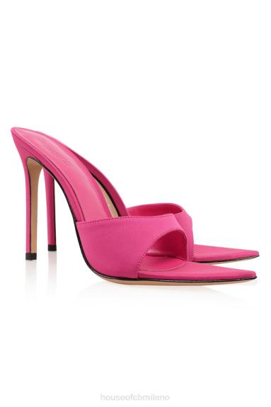 scarpe esso House of CB bellissimi zoccoli rosa a punta con tacco alto X44T1073