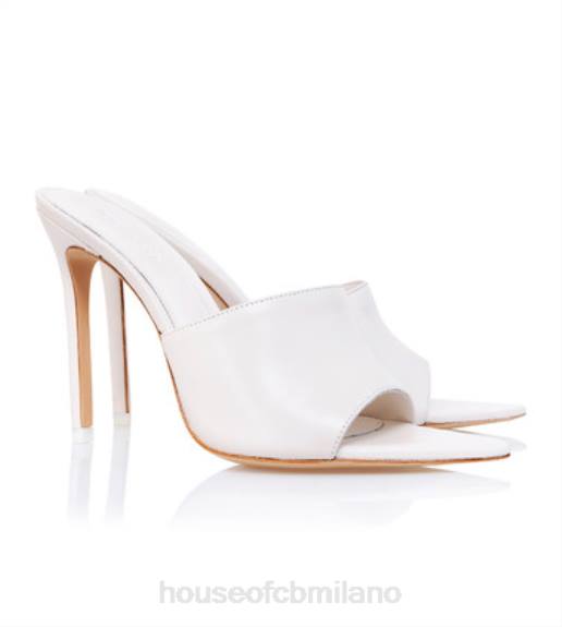 scarpe esso House of CB sabot a punta in pelle color bianco sporco andromeda X44T1111