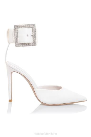scarpe esso House of CB Krista décolleté con fibbia in cristallo avorio X44T1093