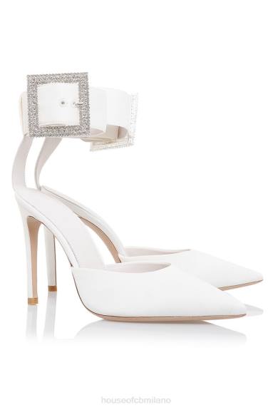 scarpe esso House of CB Krista décolleté con fibbia in cristallo avorio X44T1093