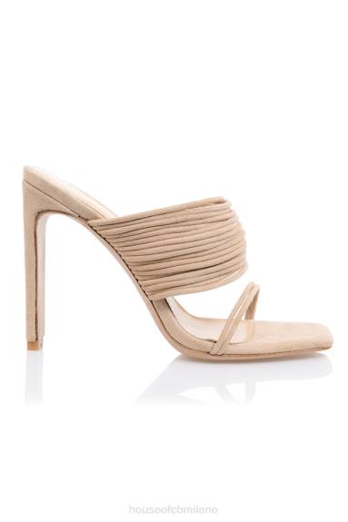 scarpe esso House of CB sandali con cinturino evangeline beige con punta quadrata X44T1105