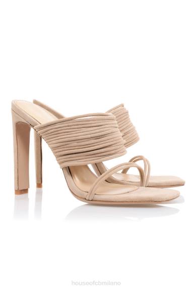 scarpe esso House of CB sandali con cinturino evangeline beige con punta quadrata X44T1105