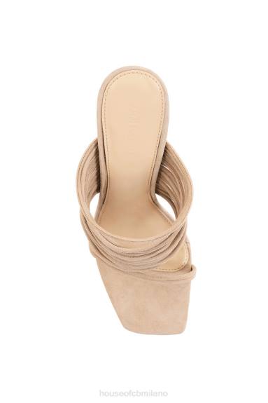 scarpe esso House of CB sandali con cinturino evangeline beige con punta quadrata X44T1105