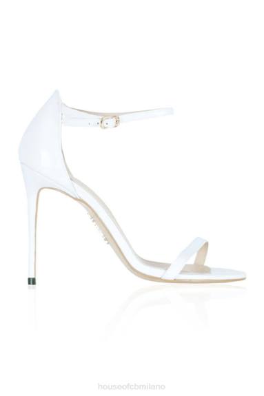 scarpe esso House of CB sandali marivel in vernice bianca X44T1134