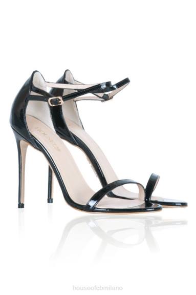 scarpe esso House of CB sandali marivel in vernice nera X44T1135