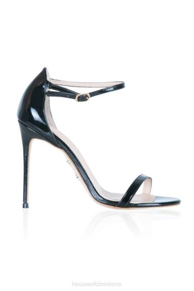 scarpe esso House of CB sandali marivel in vernice nera X44T1135