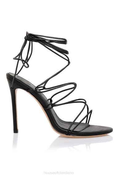 scarpe esso House of CB tao 100 sandalo in pelle nera a malapena lì X44T1102