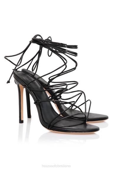 scarpe esso House of CB tao 100 sandalo in pelle nera a malapena lì X44T1102