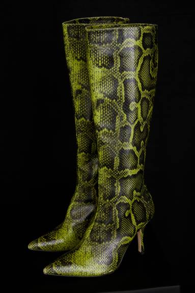 scarpe esso House of CB stivali alti al ginocchio con stampa verde royale X44T1071
