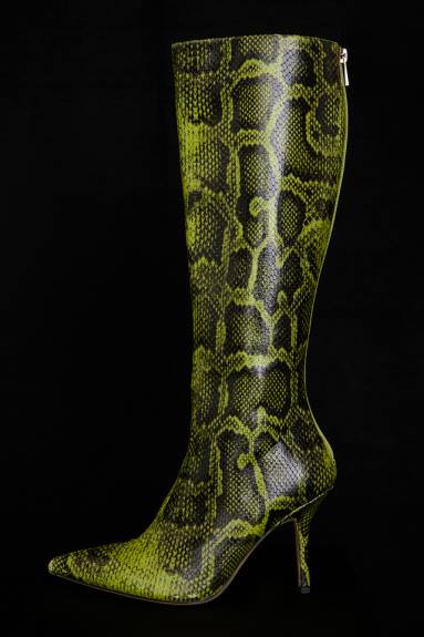 scarpe esso House of CB stivali alti al ginocchio con stampa verde royale X44T1071