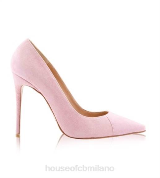 scarpe esso House of CB Parigi 5' tacchi a punta in pelle scamosciata rosa X44T1129