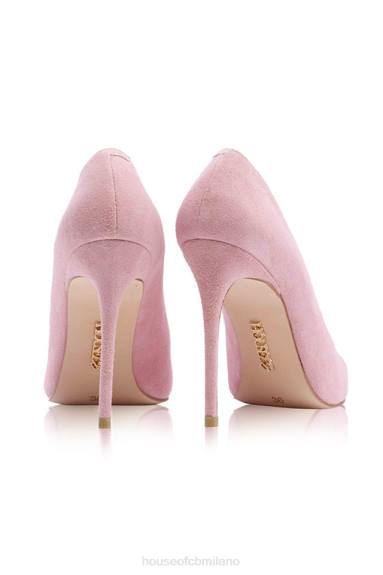 scarpe esso House of CB Parigi 5' tacchi a punta in pelle scamosciata rosa X44T1129