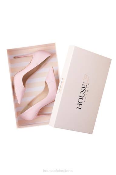 scarpe esso House of CB Parigi 5' tacchi a punta in pelle scamosciata rosa X44T1129