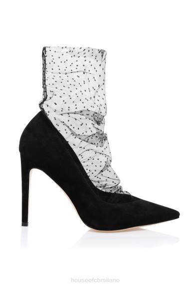 scarpe esso House of CB Scarpa calzino in tulle nero vamos X44T1087