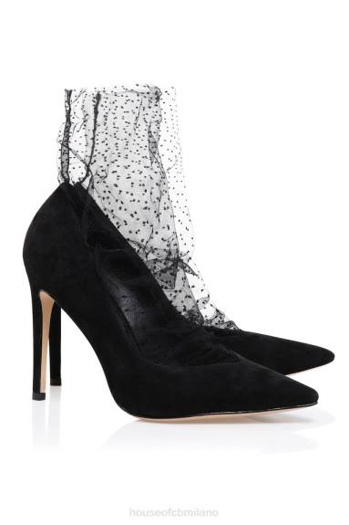 scarpe esso House of CB Scarpa calzino in tulle nero vamos X44T1087