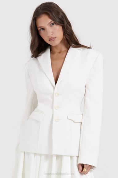 vestiario esso House of CB blazer sartoriale dal contorno avorio sariah X44T1029
