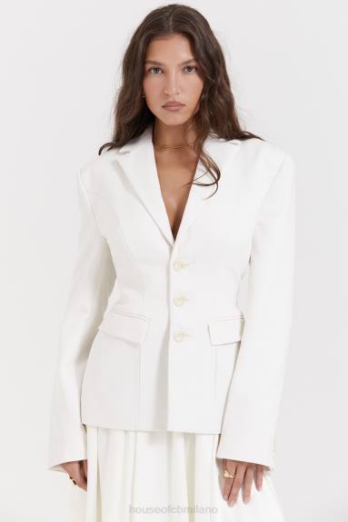vestiario esso House of CB blazer sartoriale dal contorno avorio sariah X44T1029