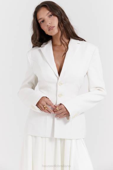 vestiario esso House of CB blazer sartoriale dal contorno avorio sariah X44T1029