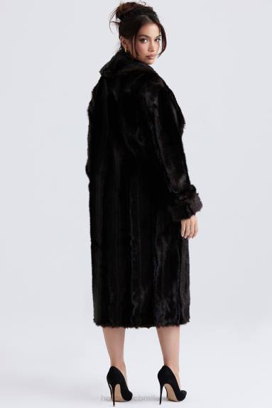 vestiario esso House of CB Cappotto in pelliccia sintetica marrone scuro Callie X44T1036