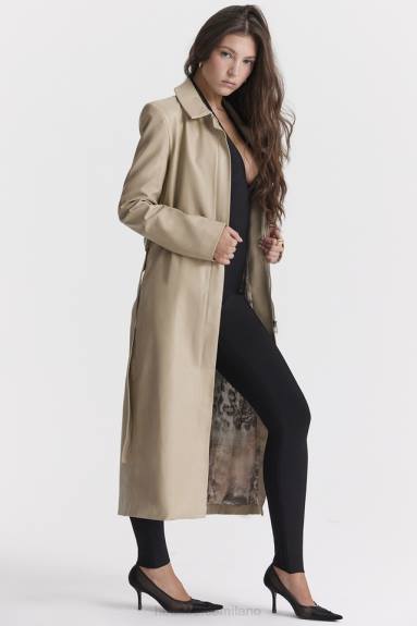 vestiario esso House of CB Trench Ariel in pelle vegana beige X44T1030