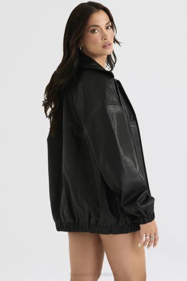 vestiario esso House of CB Bomber oversize in pelle vegana nera Larissa X44T1039