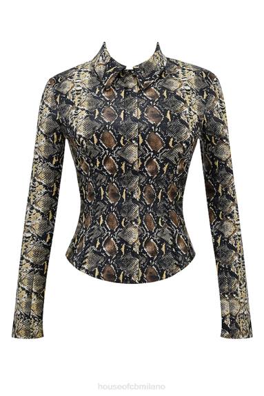 vestiario esso House of CB Giacca aderente con stampa Vani Snake X44T1028