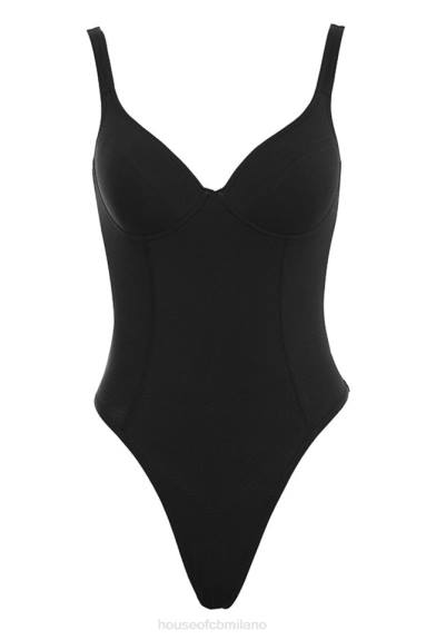 vestiario esso House of CB Body imani in morbido jersey nero marna X44T811