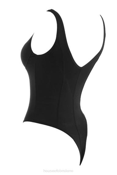 vestiario esso House of CB Body imani in morbido jersey nero marna X44T811