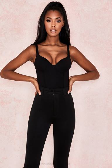 vestiario esso House of CB Body imani in morbido jersey nero marna X44T811