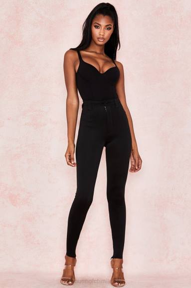 vestiario esso House of CB Body imani in morbido jersey nero marna X44T811
