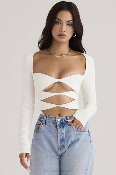 vestiario esso House of CB body danica bianco ritagliato X44T719